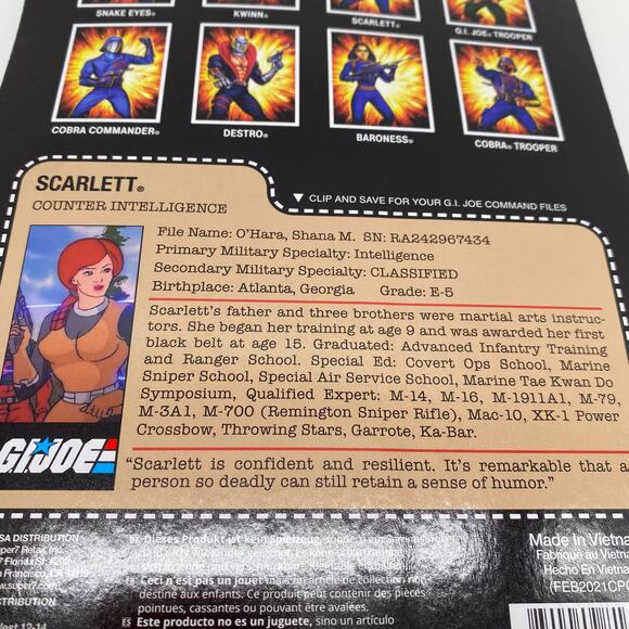 G.I. Joe Super 7 Reaction Figures Scarlett Counter Intelligence NEW 3.75" Figure - Picture 5 of 5